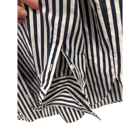 Frame x Ilona Hamer Blue White Pinstripe Menswear Classic Button Up Oversized XS - Picture 8 of 10